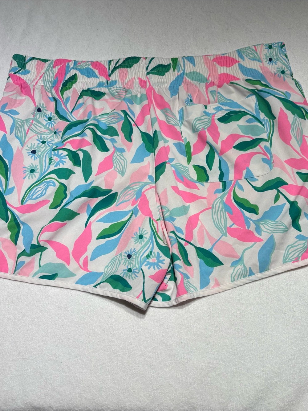 Lilly Pulitzer Pink & Green Floral Leaf Athletic Shorts - Picture 6 of 8